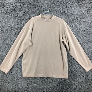 Columbia Shirt Mens Large Tan Mock Neck Beige Long Sleeve Shirt